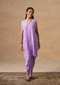 HOC Kids Purple Muslin Chikankari Kurta Set